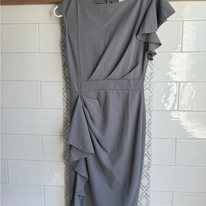 Elegant Gray Ruffle Dress